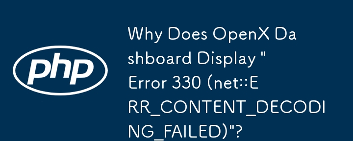 Why Does OpenX Dashboard Display \