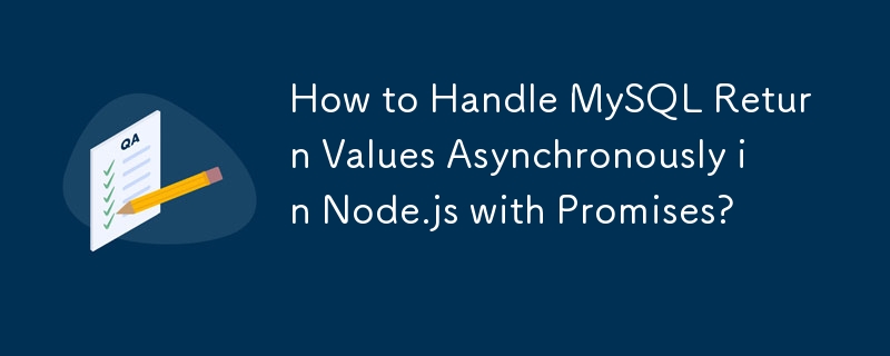 How to Handle MySQL Return Values Asynchronously in Node.js with Promises? 
