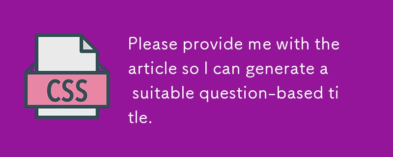 Please provide me with the article so I can generate a suitable question-based title. 
