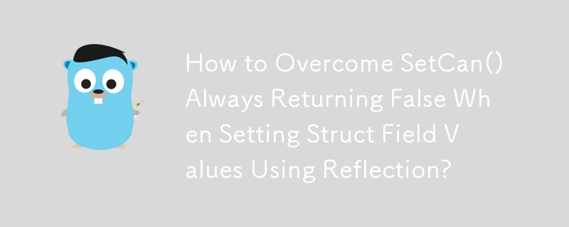 How to Overcome SetCan() Always Returning False When Setting Struct Field Values Using Reflection?