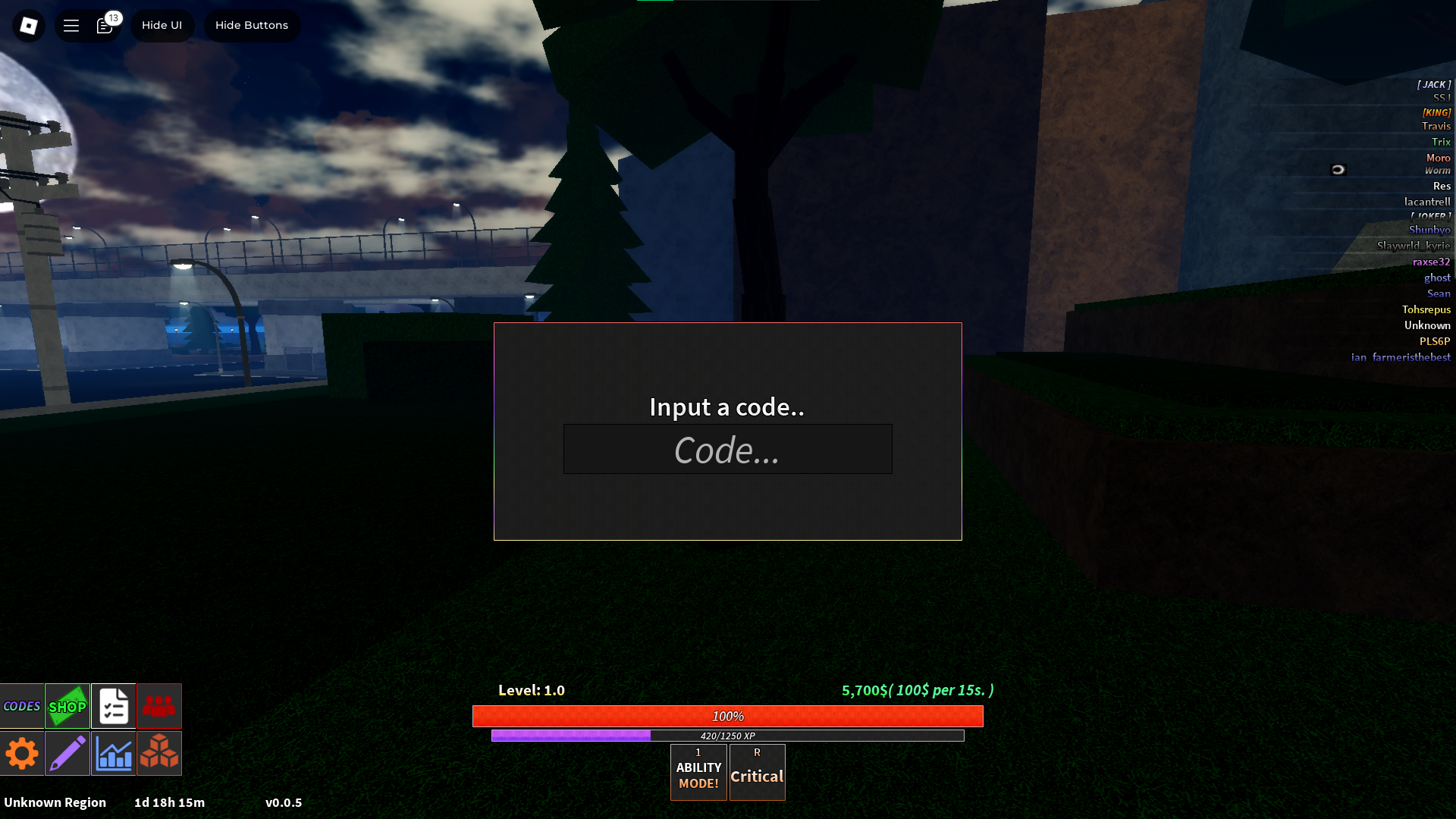 Roblox Unusual codes for October 2024