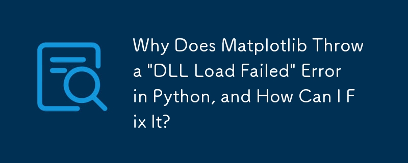 Why Does Matplotlib Throw a \