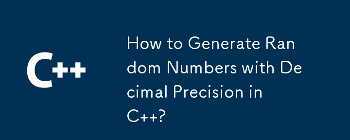 How to Generate Random Numbers with Decimal Precision in C  ? 
