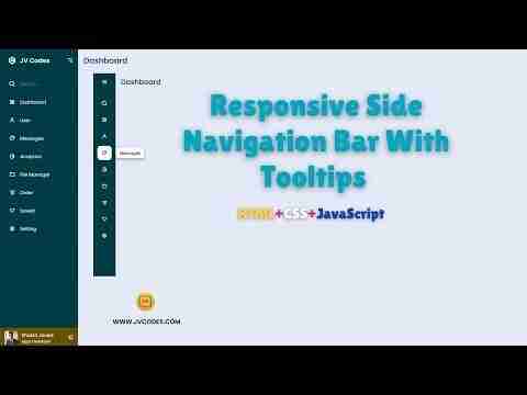 Responsive Side Navigation Bar With Tooltips in HTML, CSS and JavaScript