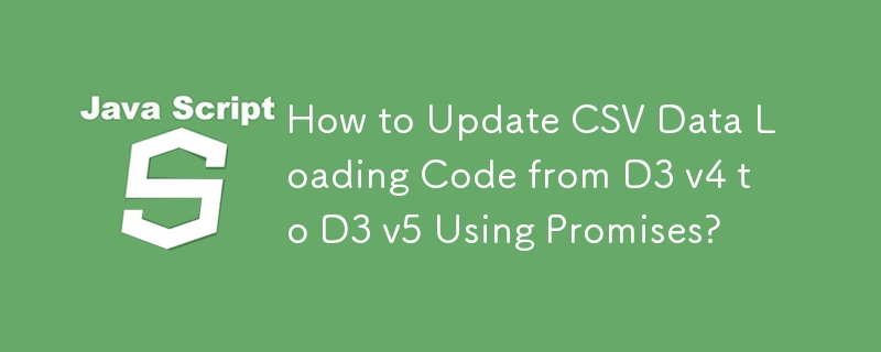 How to Update CSV Data Loading Code from D3 v4 to D3 v5 Using Promises?