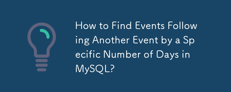 How to Find Events Following Another Event by a Specific Number of Days in MySQL? 
