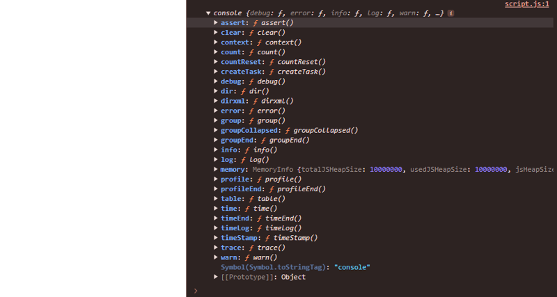 Understanding and Using Javascript Console API in Detail