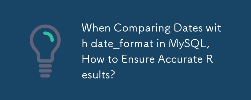 When Comparing Dates with date_format in MySQL, How to Ensure Accurate Results?