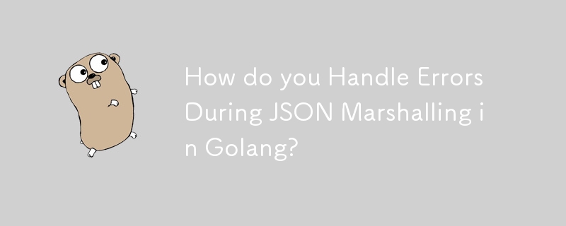 How do you Handle Errors During JSON Marshalling in Golang?
