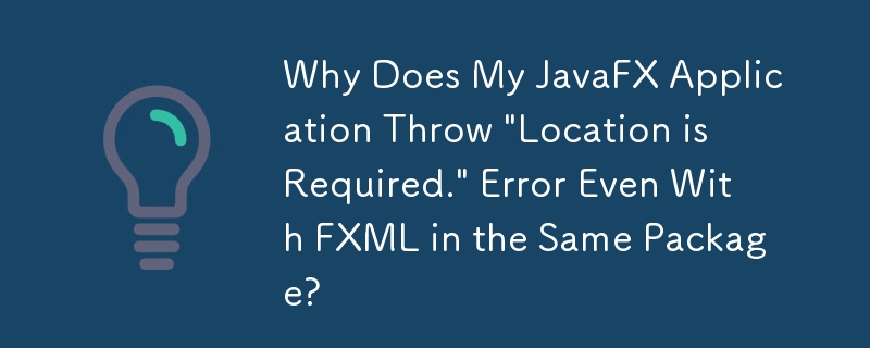 Why Does My JavaFX Application Throw \