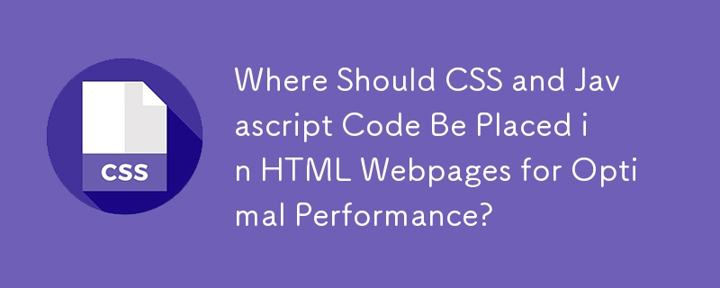 Where Should CSS and Javascript Code Be Placed in HTML Webpages for Optimal Performance? 
