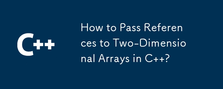 How to Pass References to Two-Dimensional Arrays in C  ? 
