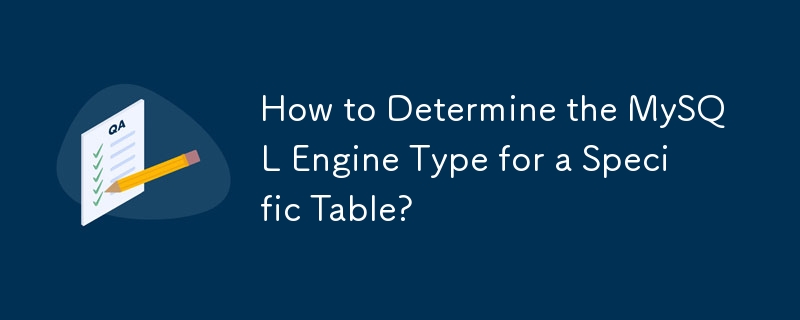 How to Determine the MySQL Engine Type for a Specific Table? 
