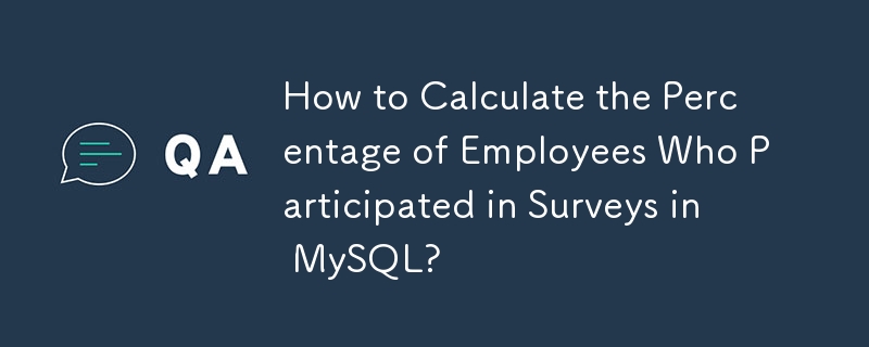 How to Calculate the Percentage of Employees Who Participated in Surveys in MySQL? 
