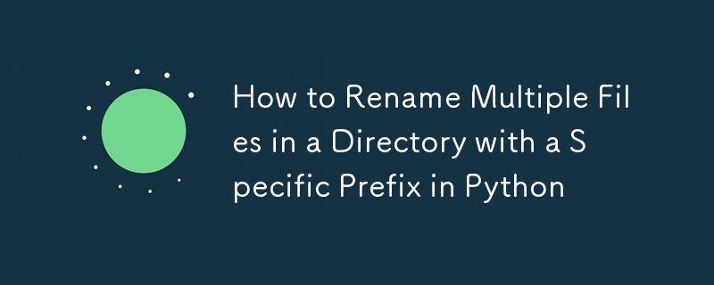 How to Rename Multiple Files in a Directory with a Specific Prefix in Python