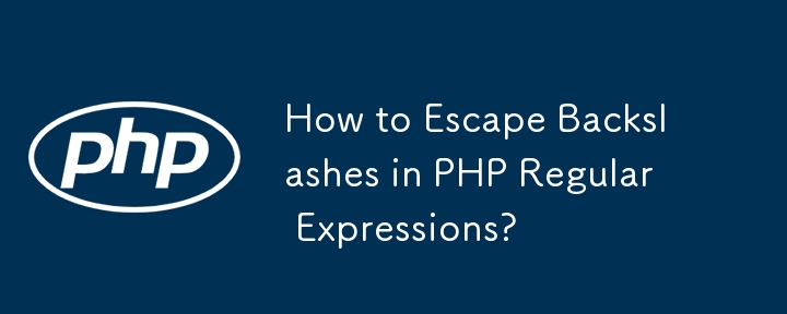 How to Escape Backslashes in PHP Regular Expressions? 
