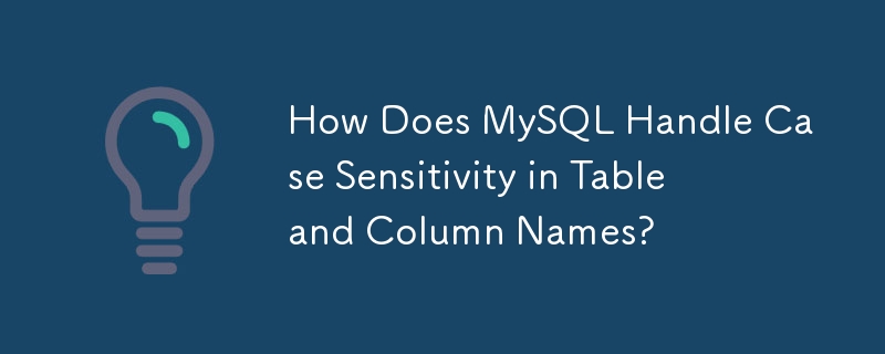 How Does MySQL Handle Case Sensitivity in Table and Column Names?
