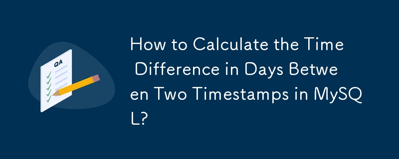 How to Calculate the Time Difference in Days Between Two Timestamps in MySQL? 
