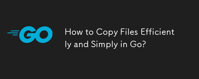 How to Copy Files Efficiently and Simply in Go? 
