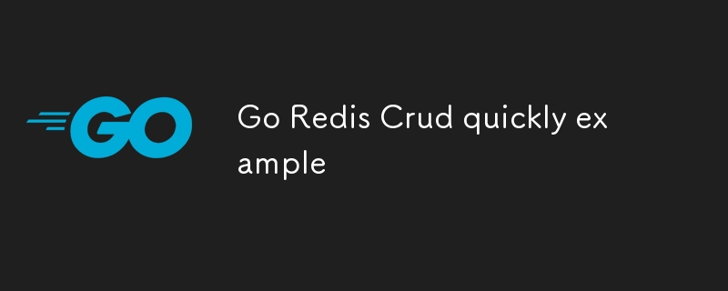 Go Redis Crud quickly example