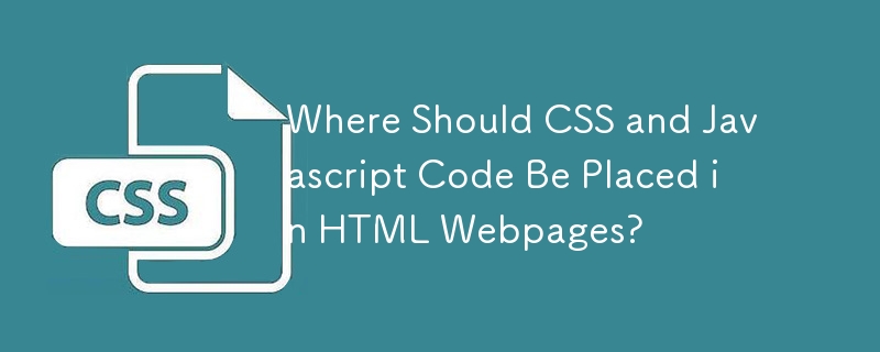 Where Should CSS and Javascript Code Be Placed in HTML Webpages? 
