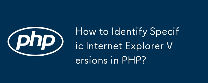 How to Identify Specific Internet Explorer Versions in PHP? 
