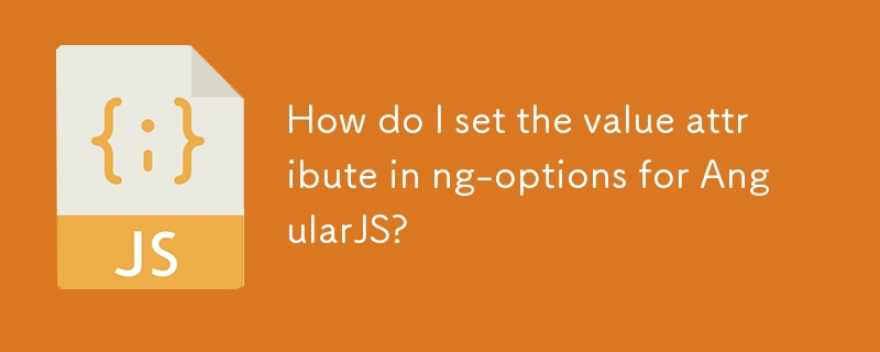 How do I set the value attribute in ng-options for AngularJS? 
