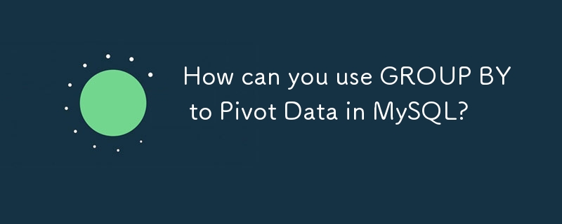 How can you use GROUP BY to Pivot Data in MySQL? 
